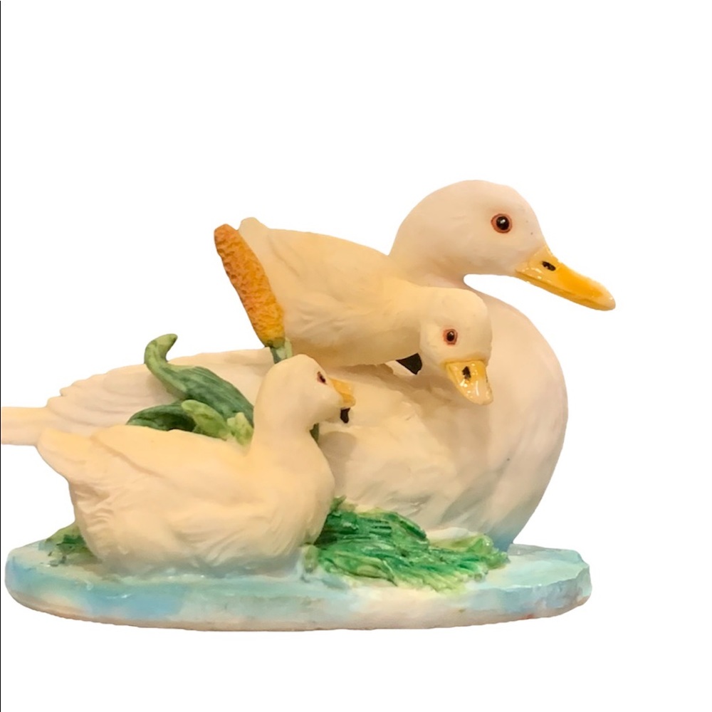 Painted porcelain glass ducks figure